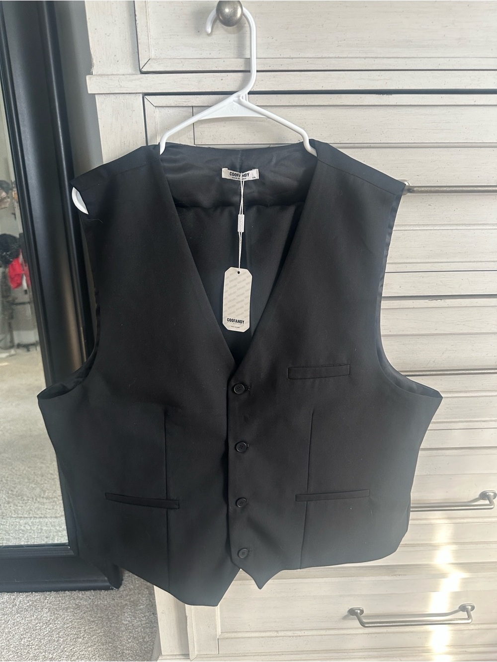 Men’s XXL Black Coofandy Tux Vest & Pants